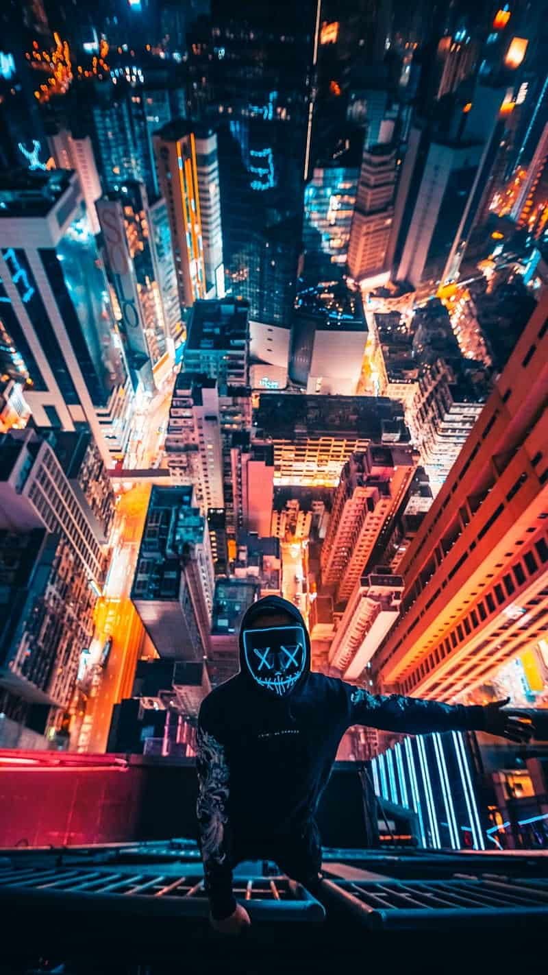 Ảnh hình nền thành phố neon sắc nét