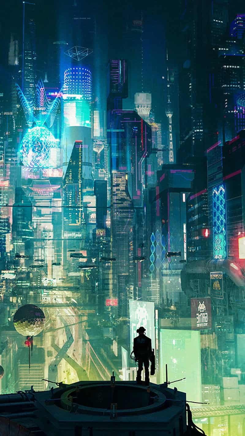 Bộ hình nền thành phố neon thu hút