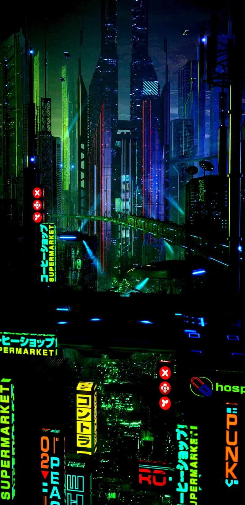 Bộ sưu tập hình nền thành phố neon miễn phí