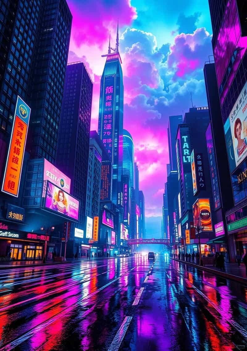 Khám phá kho hình nền thành phố neon mới nhất