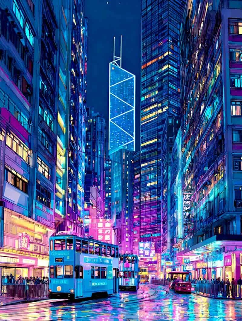 Kho ảnh hình nền thành phố neon miễn phí