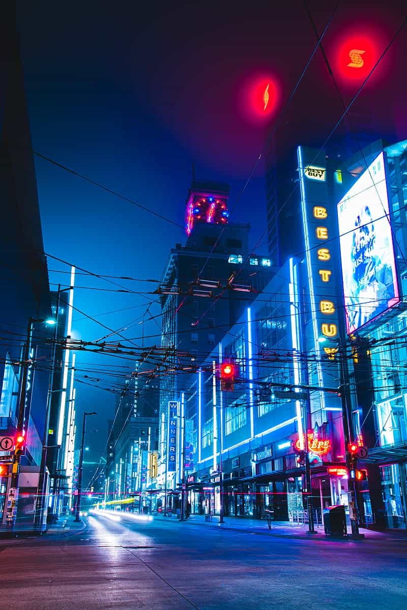 Ngắm hình nền thành phố neon thu hút