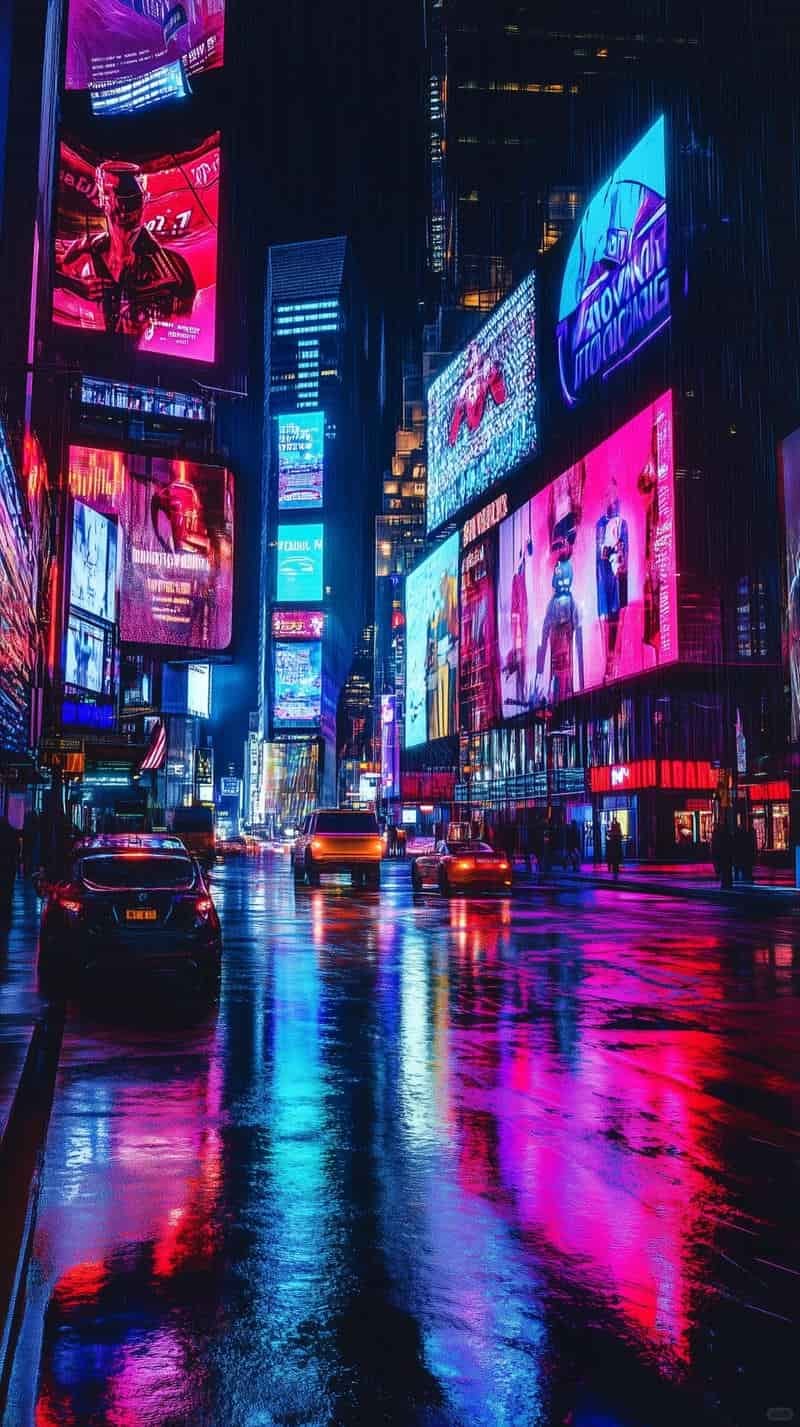 Tải ảnh hình nền thành phố neon độc quyền