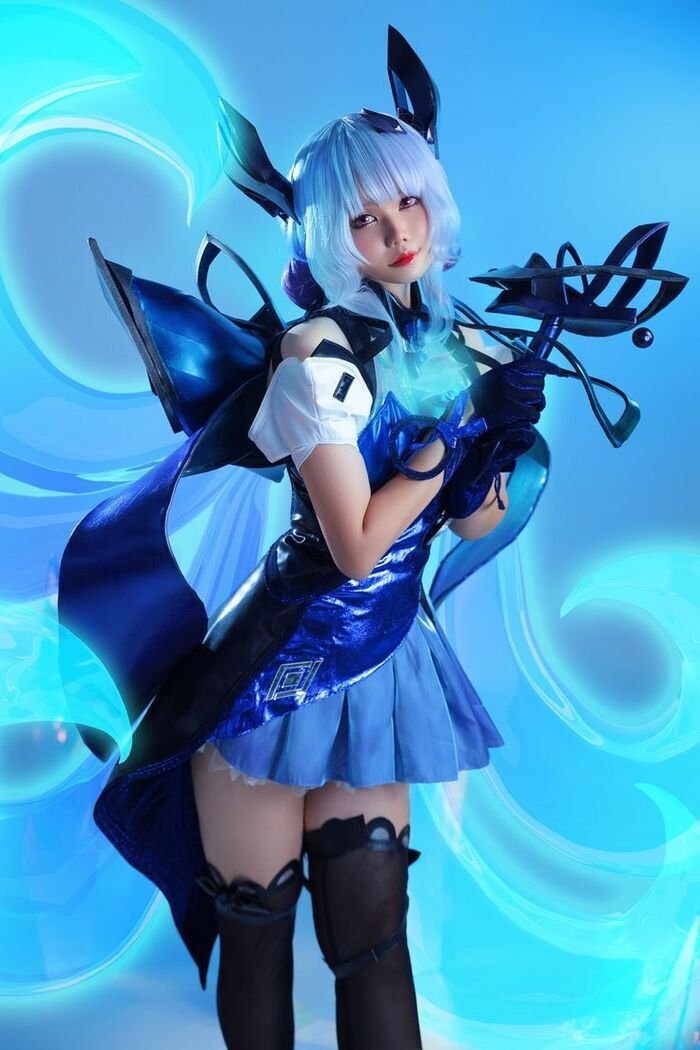 Cosplay điêu thuyền tone xanh mát